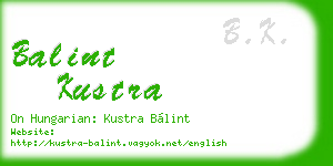 balint kustra business card